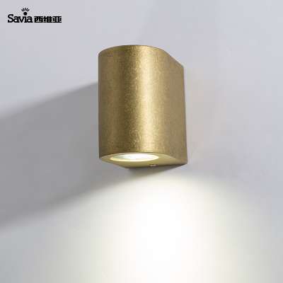 Savia Modern Waterproof IP44 Gu10 outdoor wall lamps Up and Downlight Brass Aluminum LED Outdoor Garden Wall Light