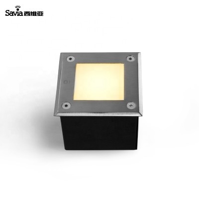 Savia outdoor square led underground light waterproof IP67 3W inground recessed wall washer lamp stainless steel garden lawn