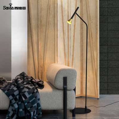 Savia Indoor Light Led Cob Iron Copper Aluminum 5w Black Gold Touch Dimmable Home Hotel Corner Designer Standing Floor Lamp